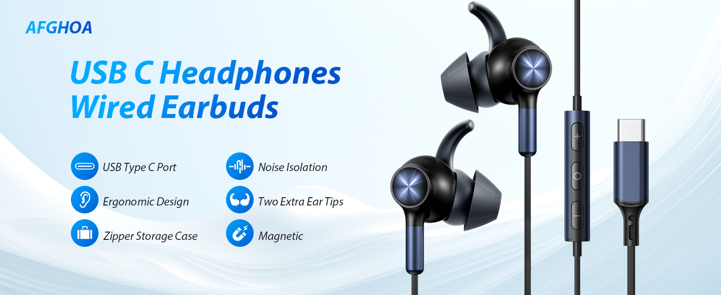 usb c headphones wired earbuds