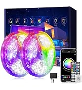 Ledagic Led Lights for Bedroom 200ft (2 * 100FT) Music Sync Color Changing Led Strip Lights with ...
