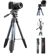 ULANZI TT39 Camera Tripod with Vertical/Horizontal Switching, 61'' Lightweight Tripod Stand for C...