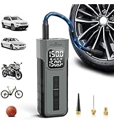Tire Inflator Portable Air Compressor, 1 Min Fast Inflation Cordless Bike Pump with Digital Press...