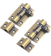 MY MIRONEY Heavy Duty 1.5 Inch Gate Latch (2 Pack) - Brass Sliding Barrel Bolt Lock for Wooden Fe...