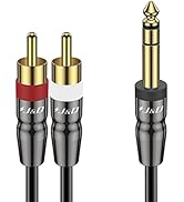 J&amp;D 6.35mm TRS to Dual RCA Audio Cable, Copper Shell Heavy Duty 6.35mm 1/4 inch Male TRS to 2 RCA...