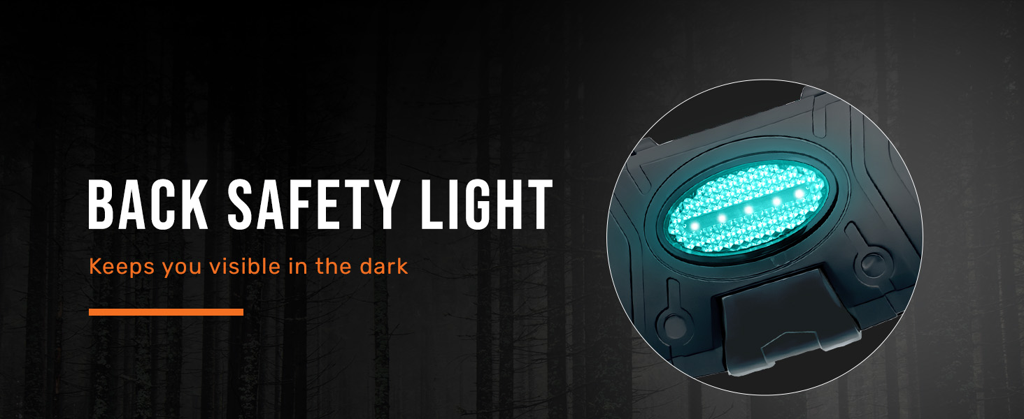headlamp with back safety light