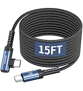 toocki 15FT Right Angle USB C Cable, 60W Extra Long Charging Cord Nylon Braided USB C Charger Cab...