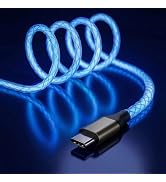 USB C to USB C Cable, 60W LED Light up Type C Fast Charging Cable for iPhone 15/15Pro/ 15Plus/15P...
