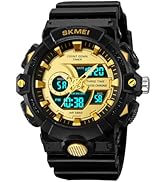 Men's Digital Analog Outdoor Sports Watches Multi Function Military Waterproof Watch for Men LED ...