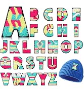Acrebow Chenille Letter Patches Iron On Colorful 26 Pcs Alphabet A-Z Sew On Embroidered Applique ...