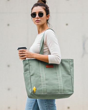 canvas tote bag with pockets