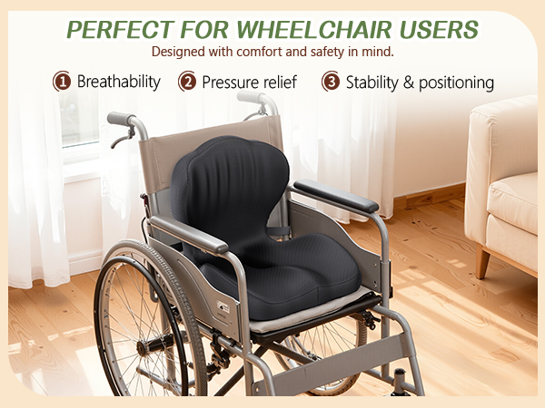 Benazcap Memory Foam Seat Cushion with Lumbar Support Pillow for Office Chair