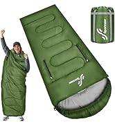 Sportneer 0 Degree Wearable Sleeping Bag for Adults &amp; Kids – Walkable with Arm Zippers, Waterproo...