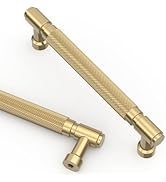Asidrama 10 Pack 5 Inch(128mm) Champagne Bronze Cabinet Pulls Knurled Kitchen Cabinet Handles, Ca...