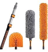 20 Foot High Reach Duster Kit with 5-12 ft Extension Pole // High Ceiling Duster Cleaning Kit wit...