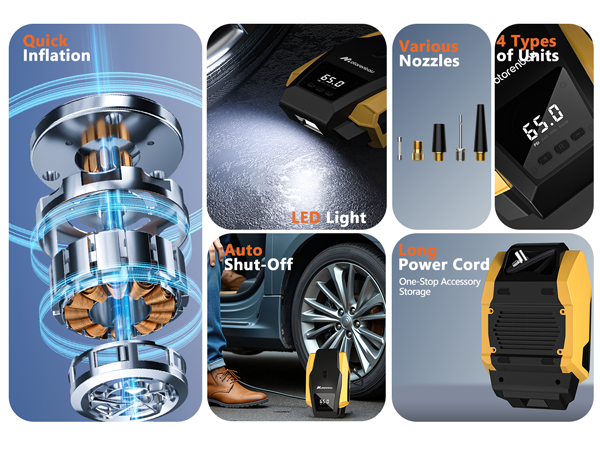 tire inflator portable air compressor