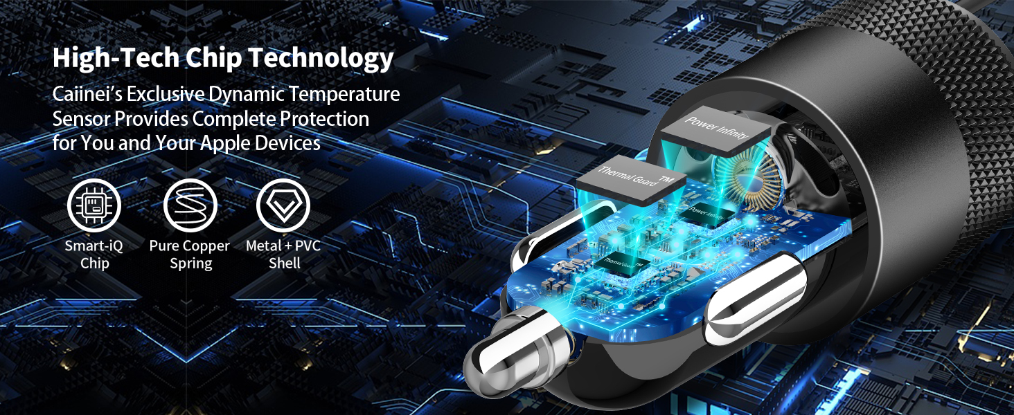 MFi Certified 4.8A USB Fast Car Charging Cigarette Lighter Adapter iPhone Car Charger Fast Charging