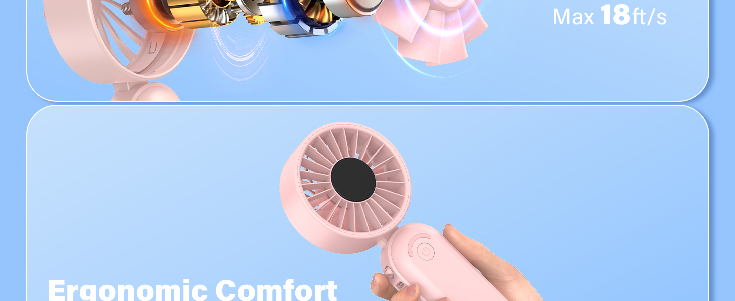 5-speeds 18ft/s powerful wind