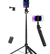 Jishane 70&amp;#34; Tripod for iPhone &amp;amp; Phone Tripod, Extendable Selfie Stick with Wireless Remote