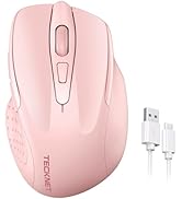 TECKNET Rechargeable Wireless Mouse, 2.4G Silent Quiet Click, 6 Adjustable 4800 DPI, Cordless Com...