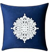 VOGOL Vintage Style Soft Velvet Throw Pillow Case, Elegant Floral Pattern Embroidered Square Cush...