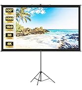 Projector Screen with Tripod Stand, Easy Setup Indoor Movie Screen, Lightweight Foldable Projecti...