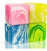 Swirl Fidget Toy Stress Cube: 4 Pack Ice Cube Squishy Fidget Toys | Sensory Toys Stress Balls Fil...