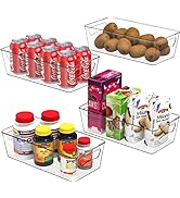 SimpleHouseware Refrigerator Organizer Storage Bins Kitchen/Pantry, Clear, Set of 4