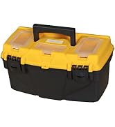Torin 15.5" Plastic Storage Tool Box with Removable Tray,Small Toolbox Organizer With Screw Box, ...