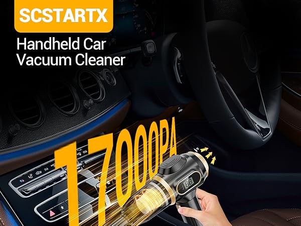 Scstartx Car Vacuum Portable Cordless 16000Pa Cordless Mini Handheld Vacuums