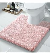 Yimobra Toilet Rugs U Shaped Washable 24x20, Ultra Soft and Water Absorbent Bath Mats, Non Slip F...