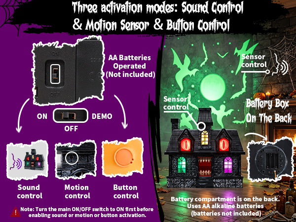 Halloween Projection Haunted House Decor, Colorful Lights
