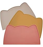 OHMO - Cat Food Mat, Silicone Pet Feeding Mat for Floor Non-Skid Waterproof Dog Water Bowl Tray, ...