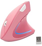 Wireless Mouse Ergonomic Vertical Mouse Ergo High Presion Optical Lightweight Cordless LED Light ...