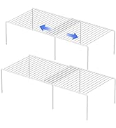 Redrubbit Cabinet Storage Shelf Rack, 4 Piece Expandable Metal Rustproof Kitchen Counter and Cabi...