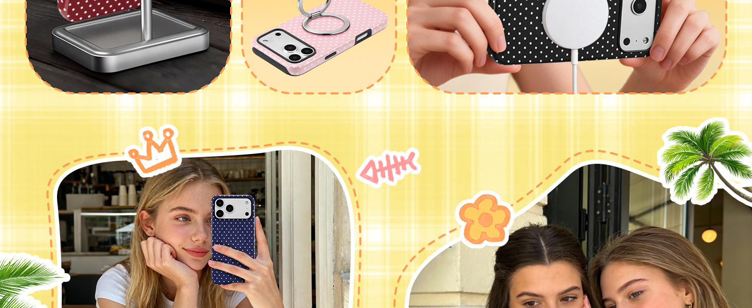 polka phone case magnetic case shockproof phone cover durable