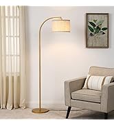 DEWENWILS Modern Arched Floor Lamps with Adjustable Lampshade, Standing Tall Arc Lamp, Corner Rea...