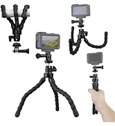Hocoder Flexible Camera Tripod Compatible with GoPro Hero 12, 11,10, 9 Bendable Tripod 360° Rotat...