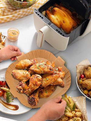 Air Fryer Disposable Paper Liner, Square Parchment Insert Non-Stick, Baking Food Grade Sheet