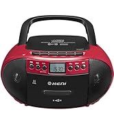 G Keni Portable CD and Cassette Player Boombox Combo, Casette Tape Recorder with Remote, AM FM Ra...