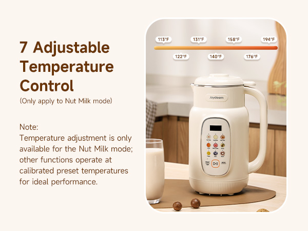 7 Adjustable temperature control