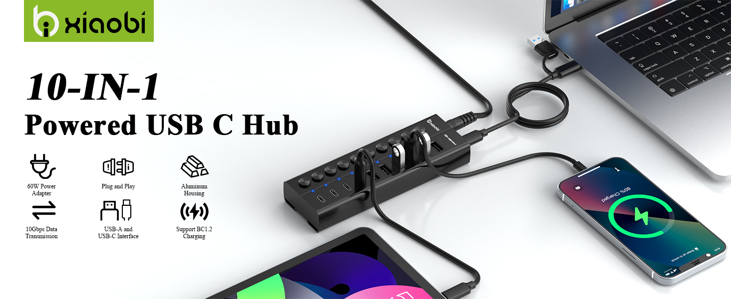 powered usb c hub usb c hub multiport adapter