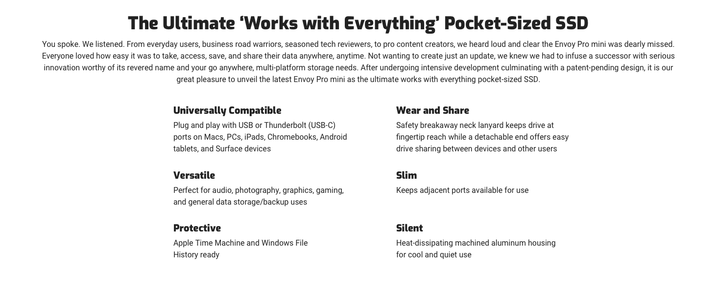 Universally compatible: plug and play with USB or Thunderbolt (USB-C) ports on Mac/PC, iPad, tablet