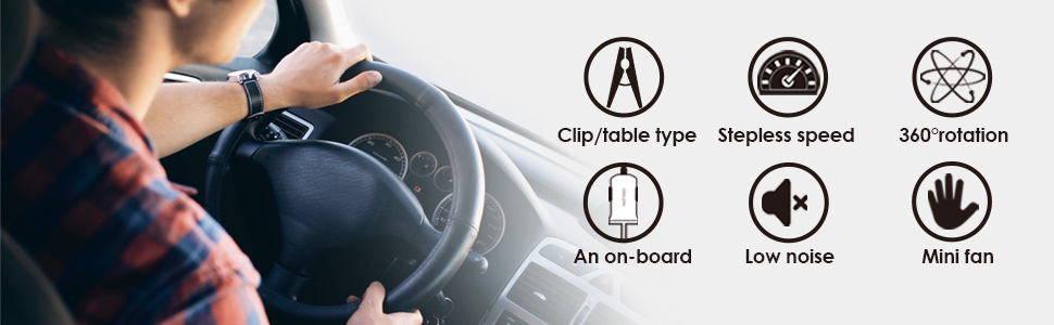 car home dual clip fan