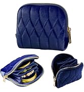 Small Jewelry Travel Case,Mini Travel Jewelry Bag with Zipper,5-Layer Velvet Jewelry Travel Organ...