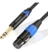 JOMLEY Female XLR to 1/4'' TRS Cable, 1/4 Inch (6.35mm) TRS to XLR Female Balanced Microphone Cab...