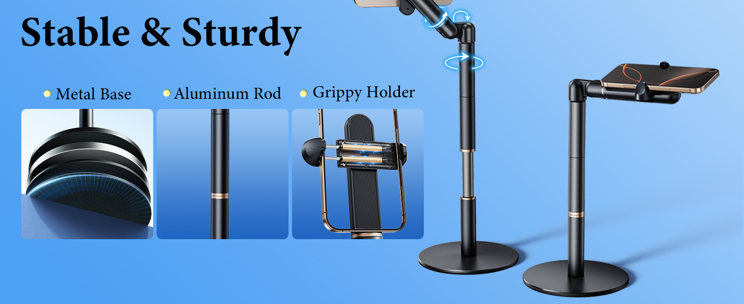 metal base aluminum rod, stable and sturdy