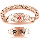 Theluckytag Upgraded Medical Bracelets Men Women with QR Code Medical Alert ID Bracelets - Titani...
