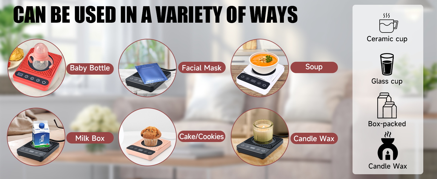 Coffee Warmer for Desk with Timer