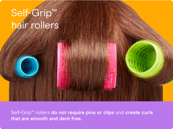 Conair hair curlers self grip rollers short long 31 pack heatless velcro volume tension roller fine.