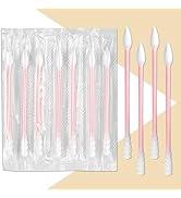 300 Count Cotton Swabs Individually Wrapped, Travel Cotton Swabs, Cotton Stick, Spiral Pointed Co...