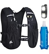 Running Hydration Vest Backpack, Lightweight Hydration Backpack with 500ML Water Bladder and Nigh...
