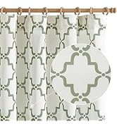 jinchan Linen Curtains Moroccan Trellis Print Curtains for Living Room Sage Green Farmhouse Curta...
